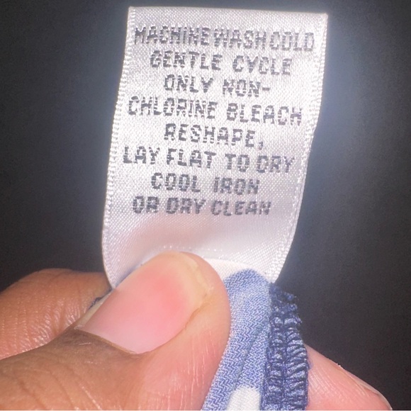 Talbots white & blue polka dotted dress with light weighted breathable material - Picture 10 of 12